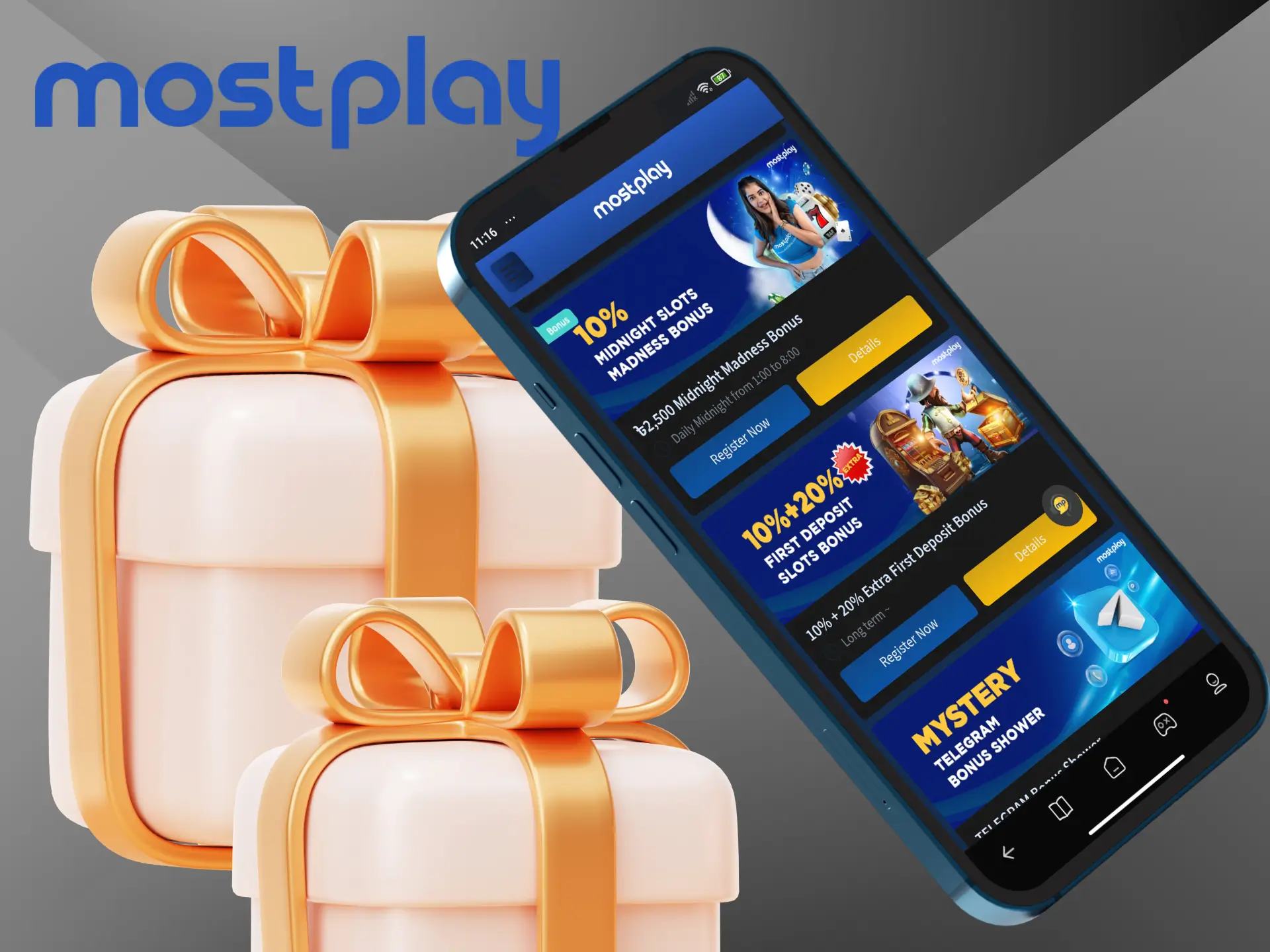 Pay attention to the bonus system from Mostplay Casino and identify the most favourable promotions for you.