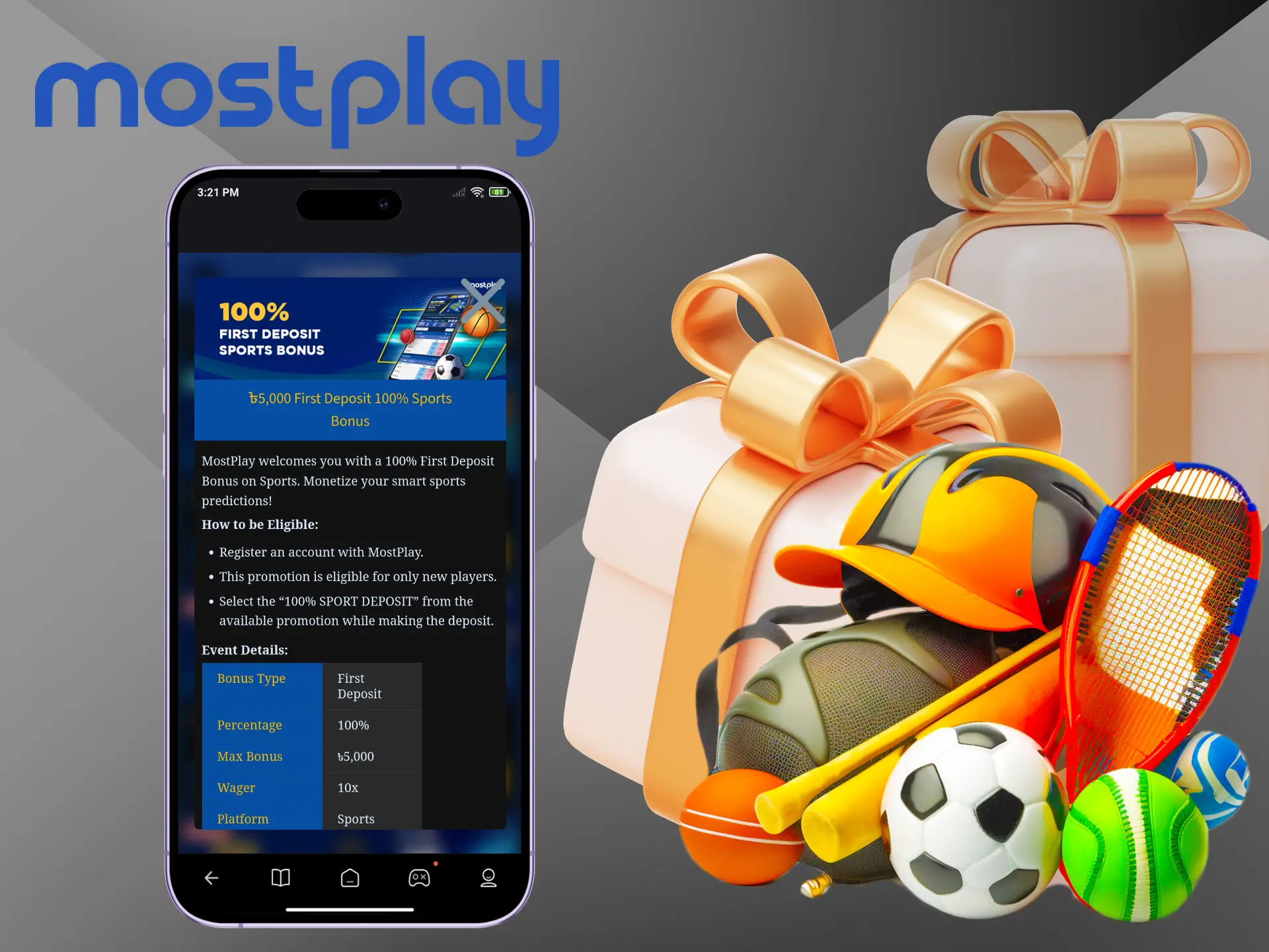Place bets at Mostplay on your favourites using a large welcome bonus on deposit.
