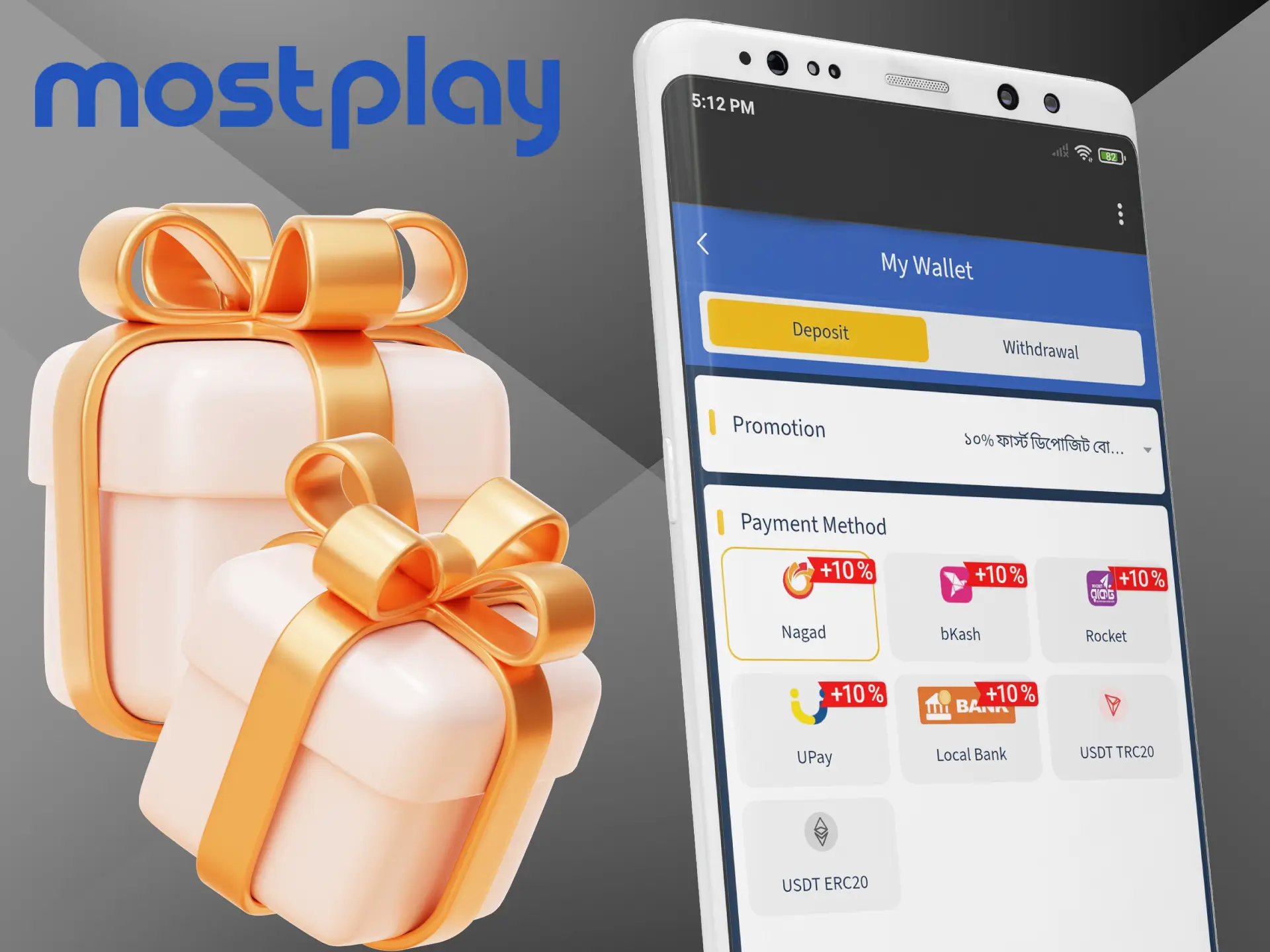 Confirm your choice and start betting and playing slots from Mostplay Casino.