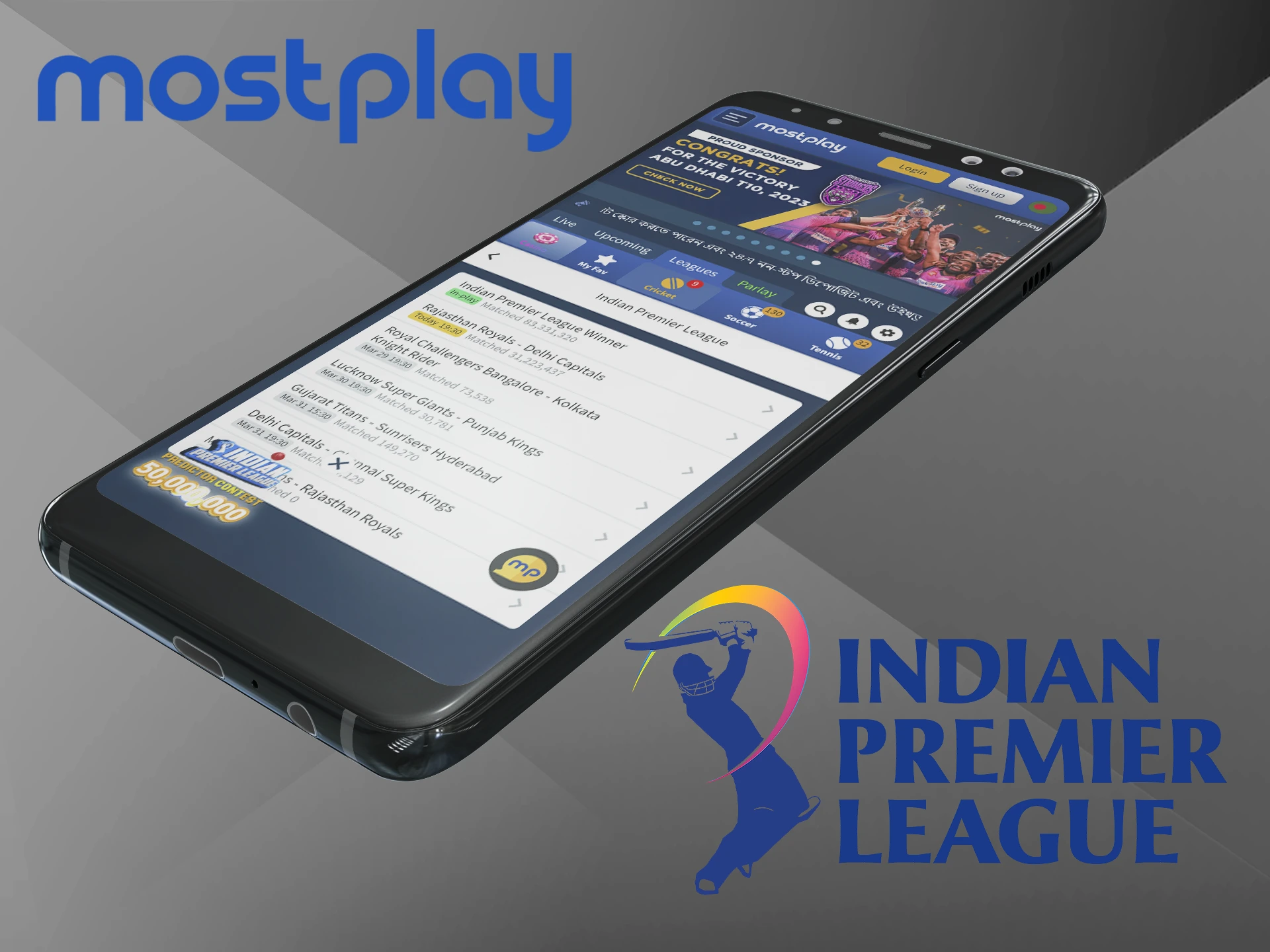 Experience the atmosphere of IPL matches with Mostplay.