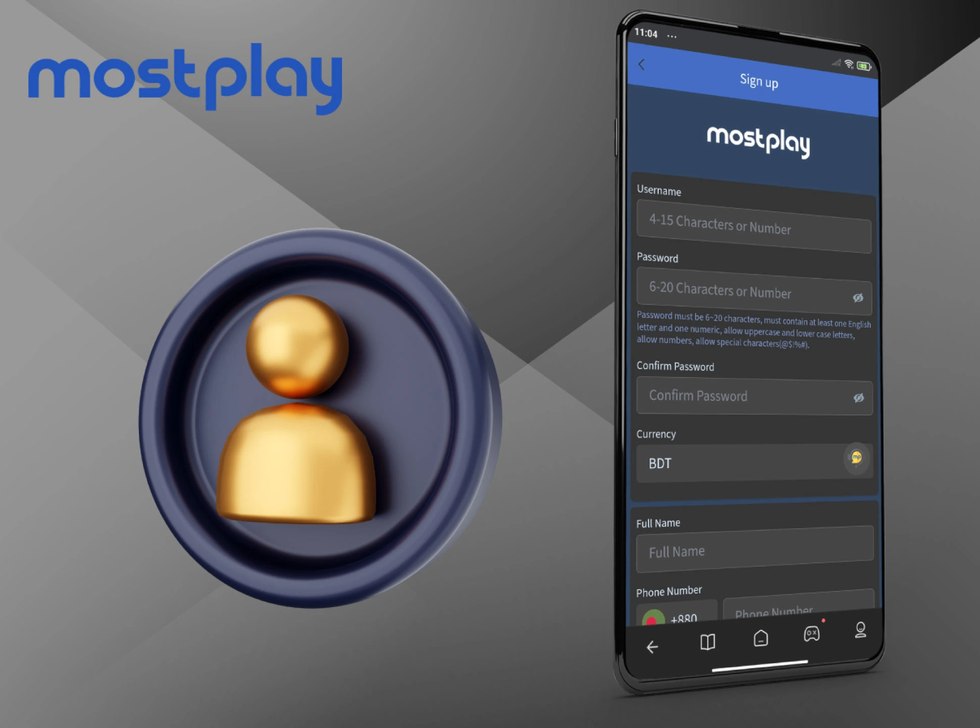In order to start betting or playing in the casino, you need to create a Mostplay account, if you have one - just log in there.