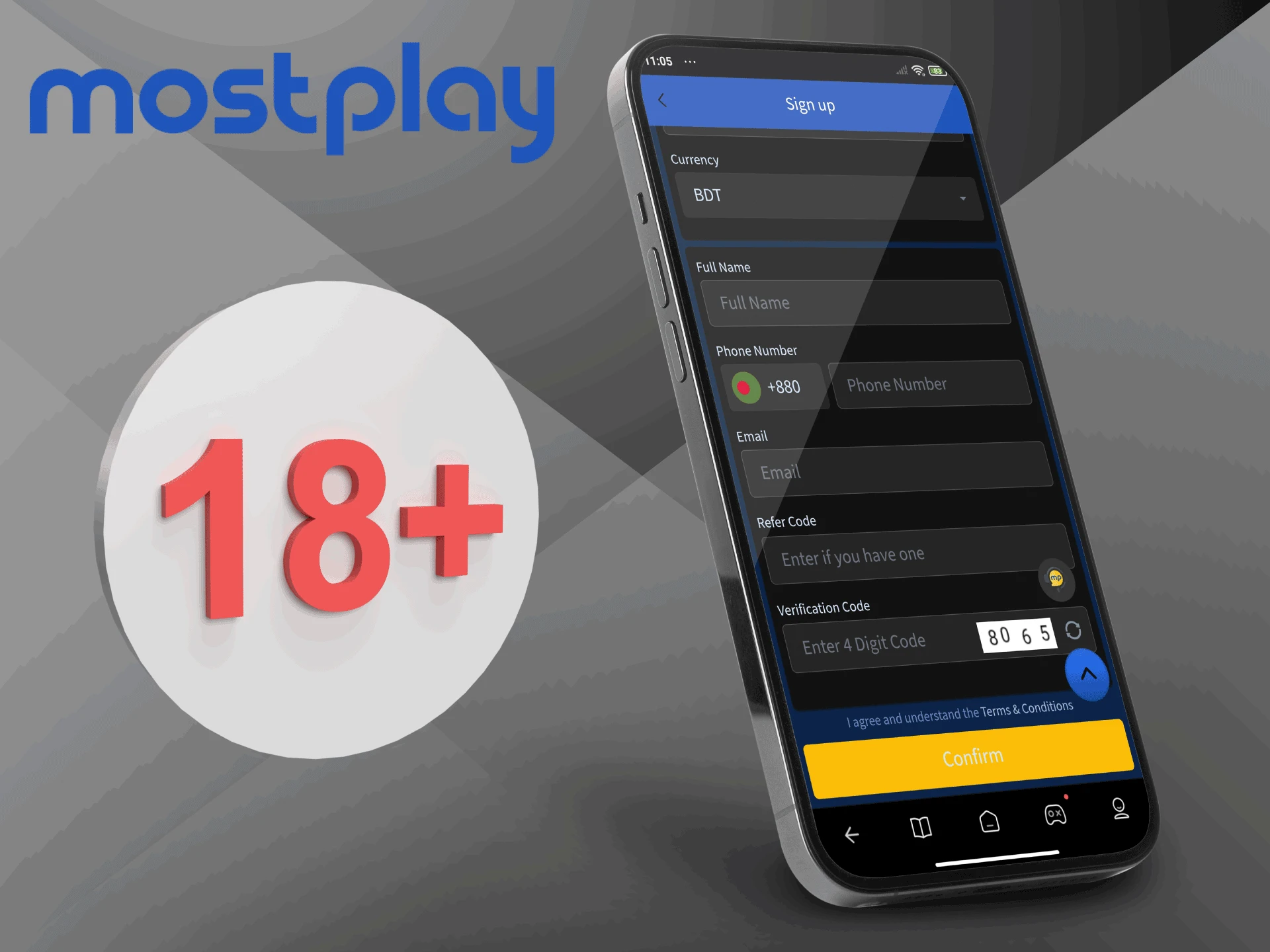Find out what requirements you need to meet when creating an Mostplay account.