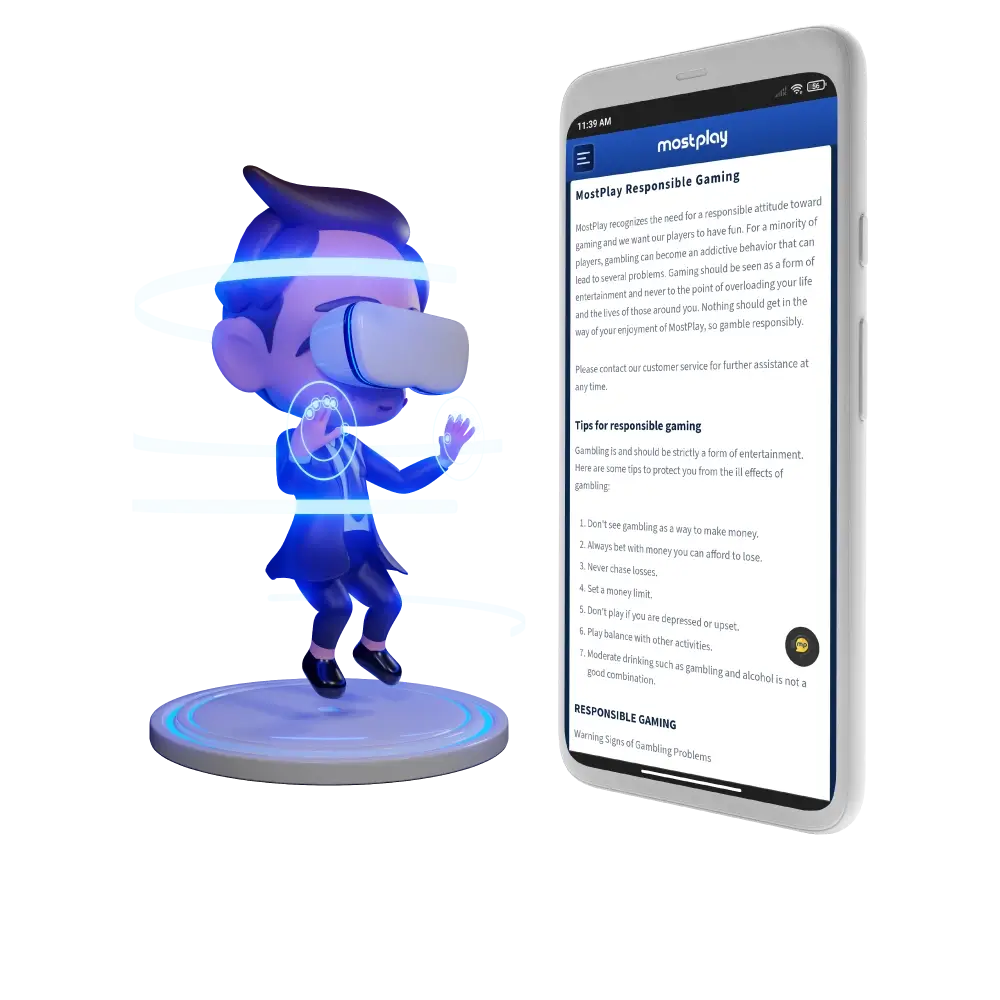 Play and place your bets at Mostplay Casino wisely and don't forget to take a break to relax.