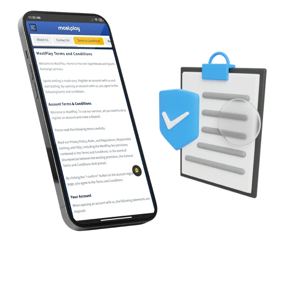 Study thoroughly the rules for using the Mostplay gambling site.