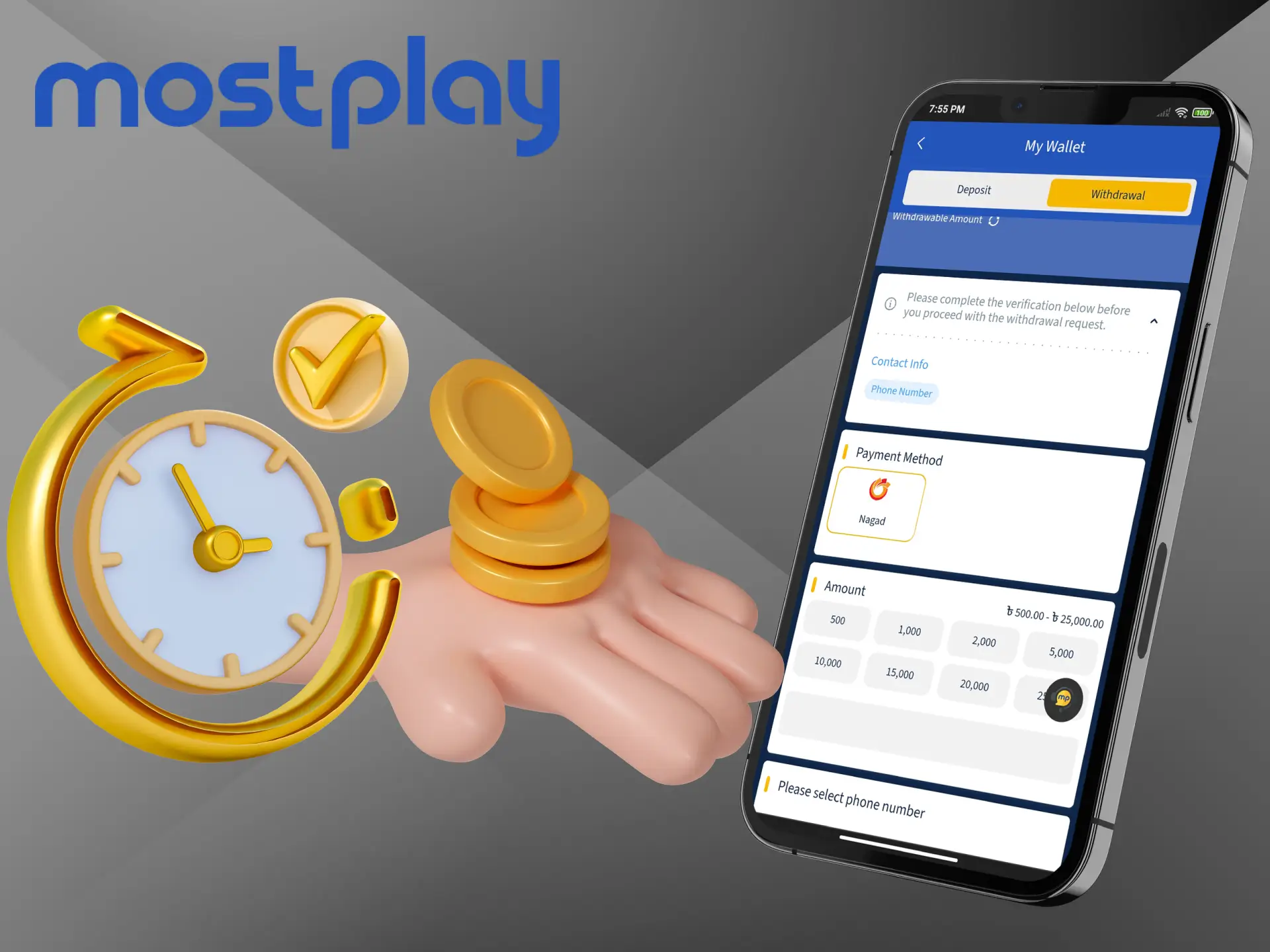 Mostplay is a modern casino that has instant withdrawals.