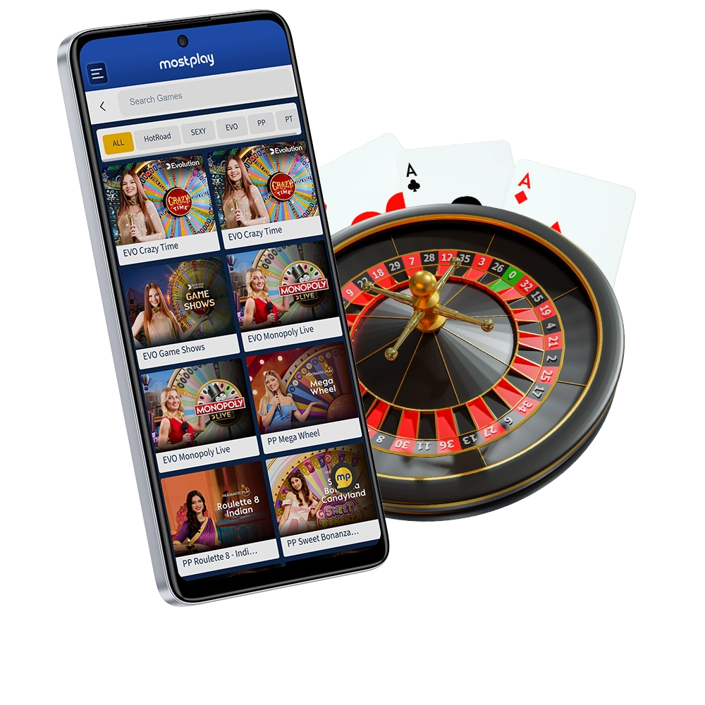 Enjoy live casino games with Mostplay.
