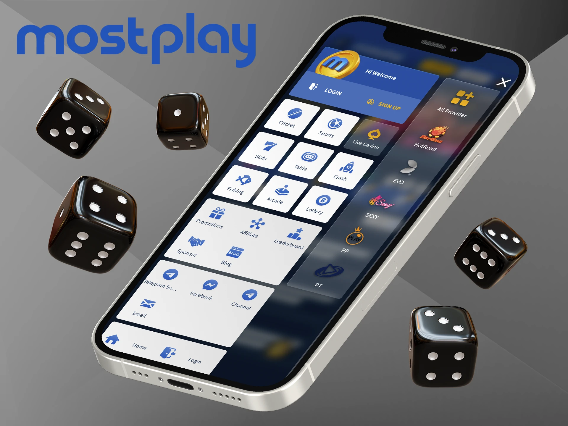 Check out the list of providers that are available at Mostplay.